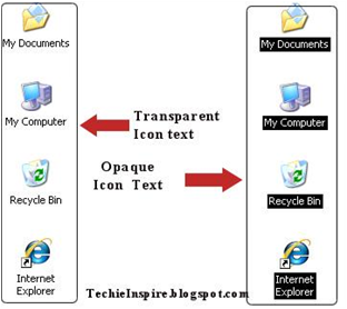 Windows XP Transparent Desktop Icons