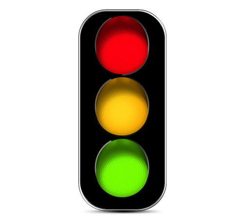 Yellow Traffic Light Icon