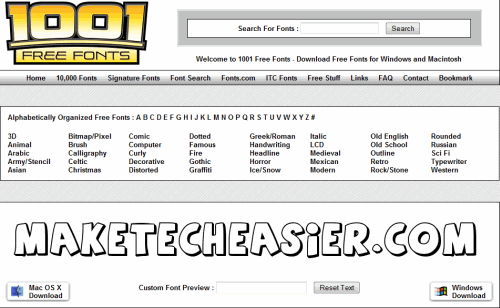 1001 Free Font Downloads