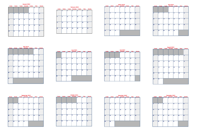2015 Printable Calendar Grid 2015 Printable Calendar Grid