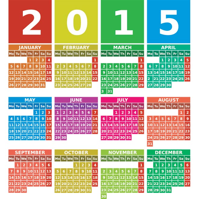 2015 Year Calendar Template