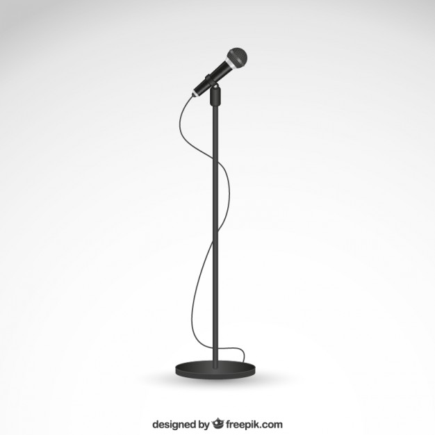 A Microphone On Stand Vector Image