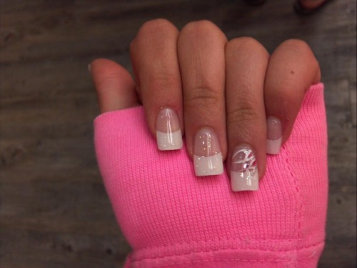 Acrylic Nail Designs with White Tip