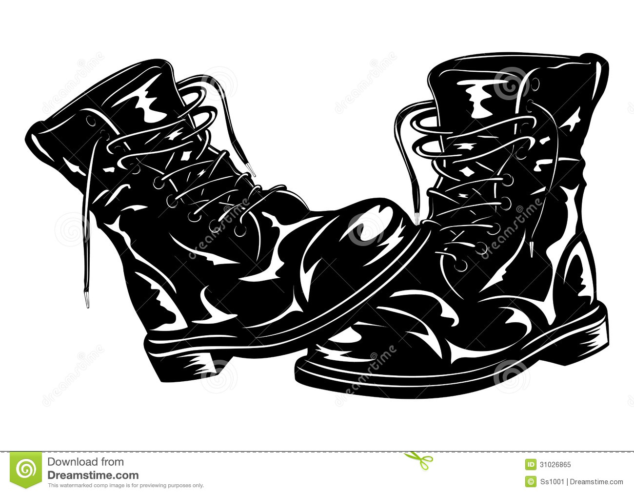 Army Boots Vector Art