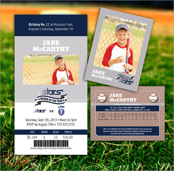 Baseball Birthday Card Template