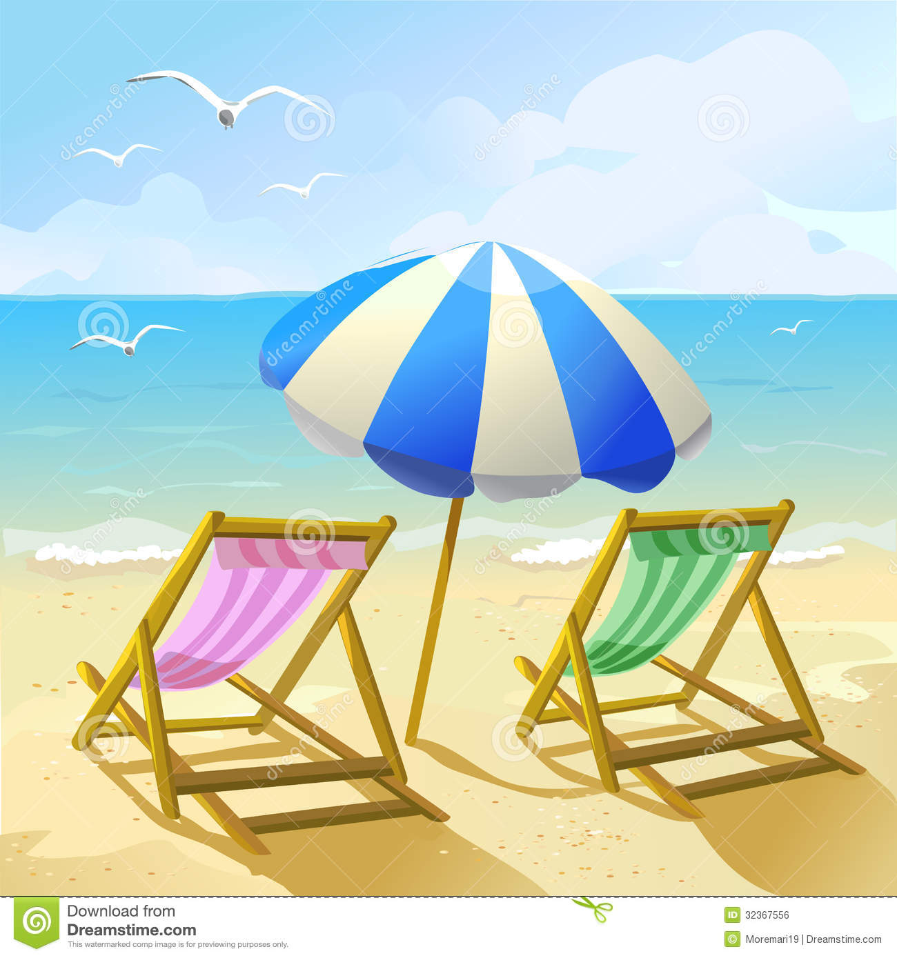 Beach Lounge Chair with Umbrella