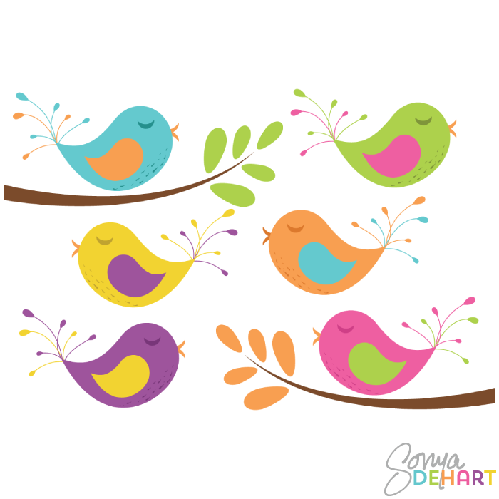 Bird On Branch Clip Art