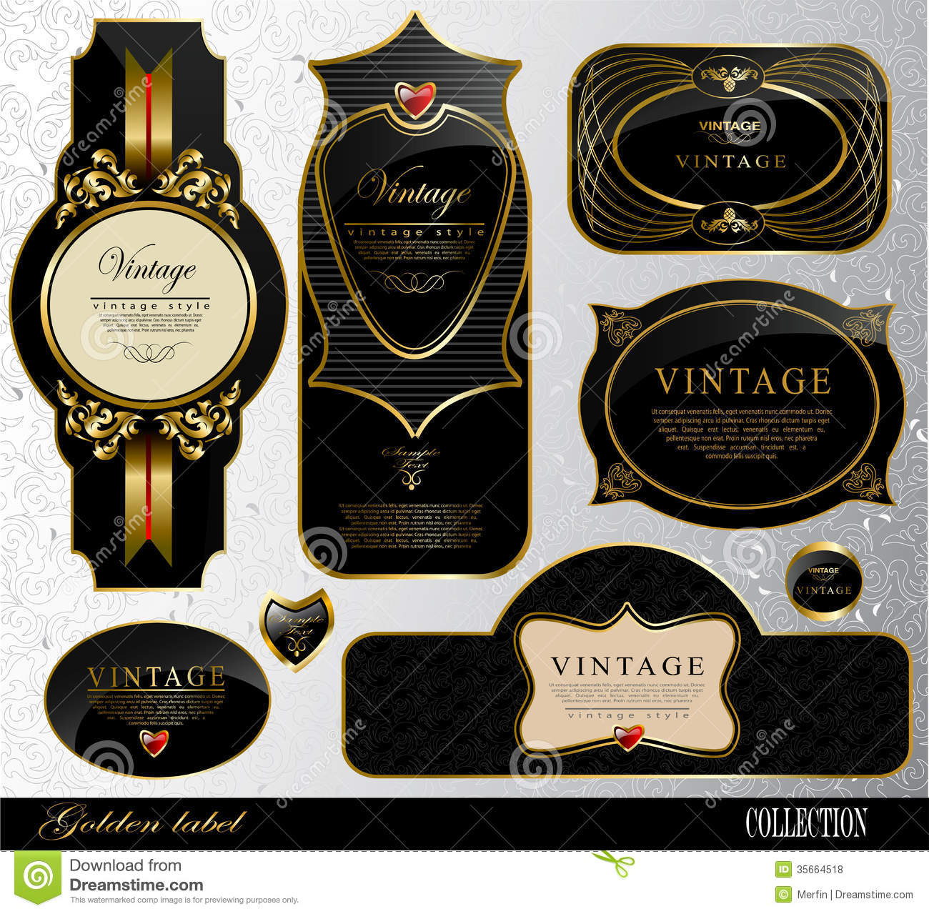 Black and Gold Vintage Frame Vector