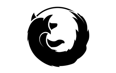 Black and White Firefox Icon Black and White Firefox Icon