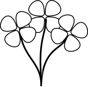 Black and White Flower Clip Art