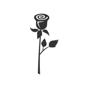 Black and White Rose Flower Clip Art