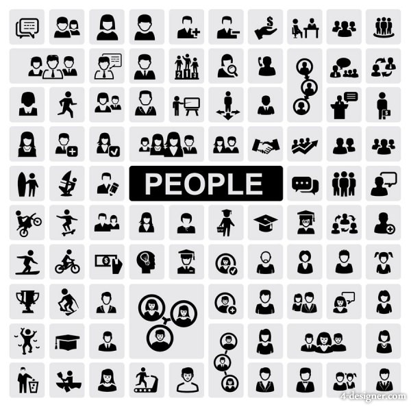 Black and White Vector Icons Black and White Vector Icons
