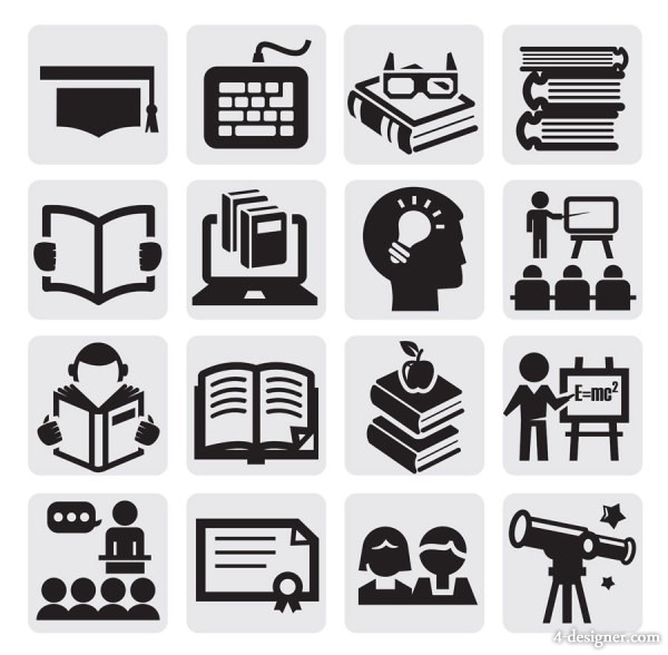 Black and White Vector Icons Black and White Vector Icons