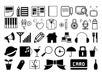 Black and White Vector Icons