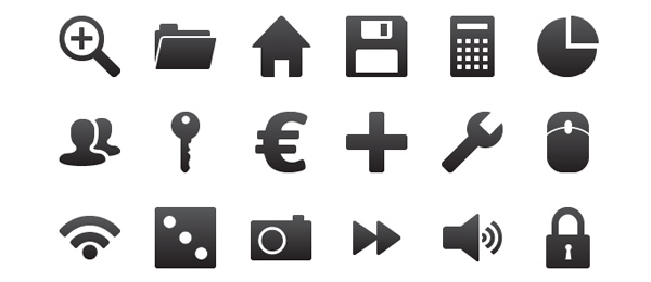 Black and White Web Icons Black and White Web Icons