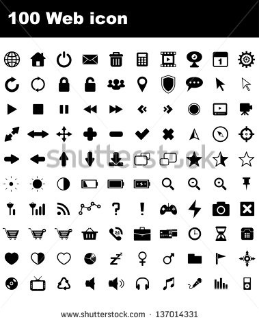 Black and White Web Icons