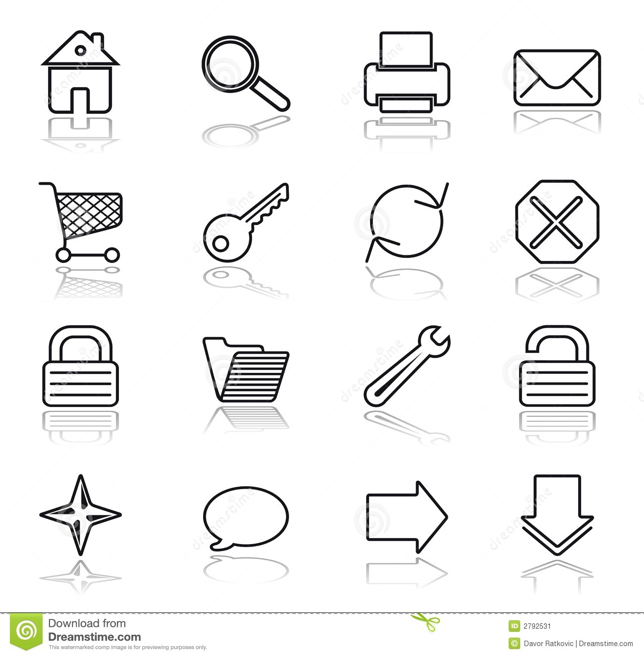 Black and White Web Icons