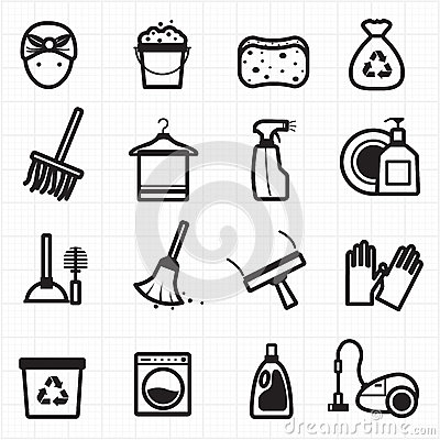 Black Cleaning Icon Clip Art