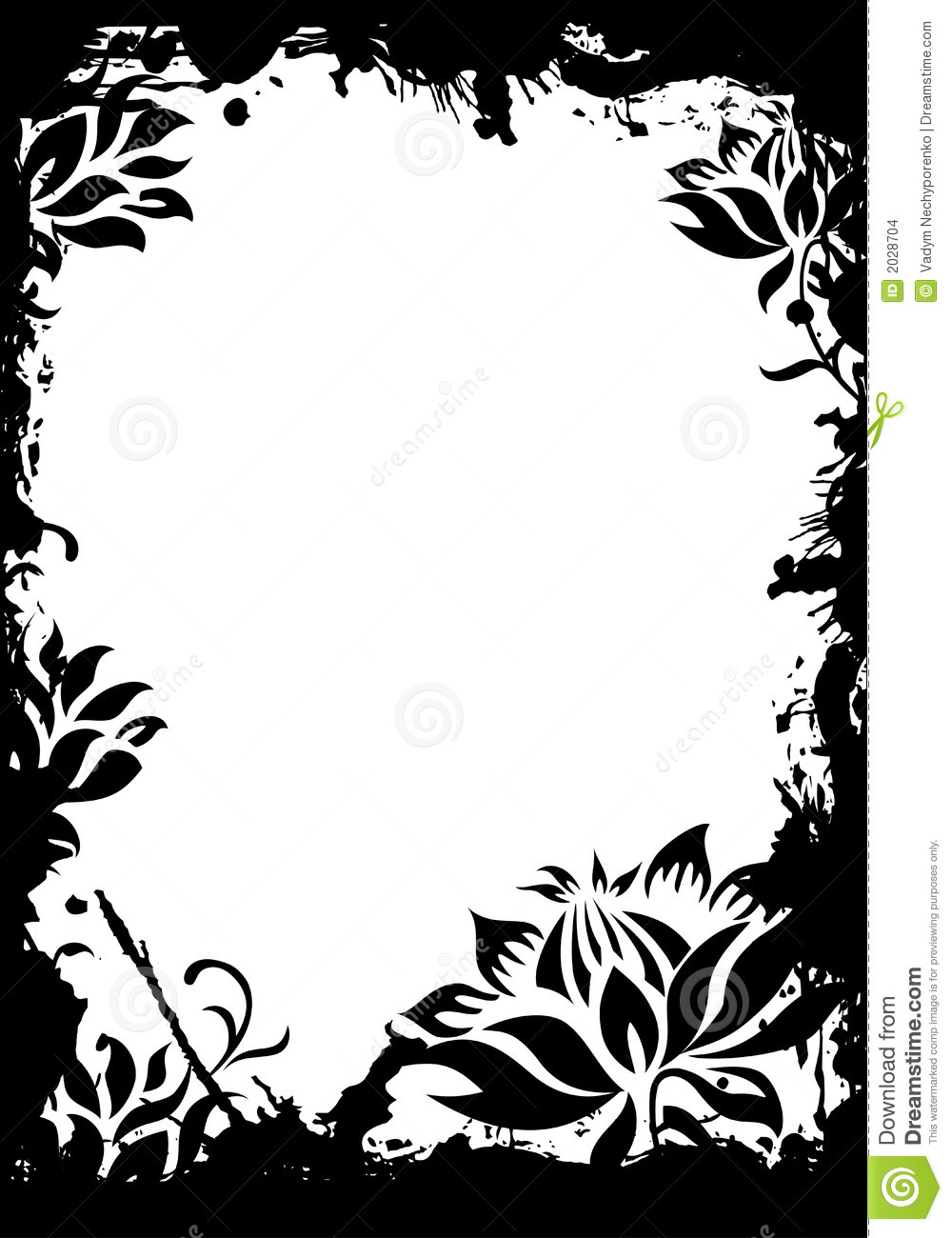 Black Floral Frame Vector