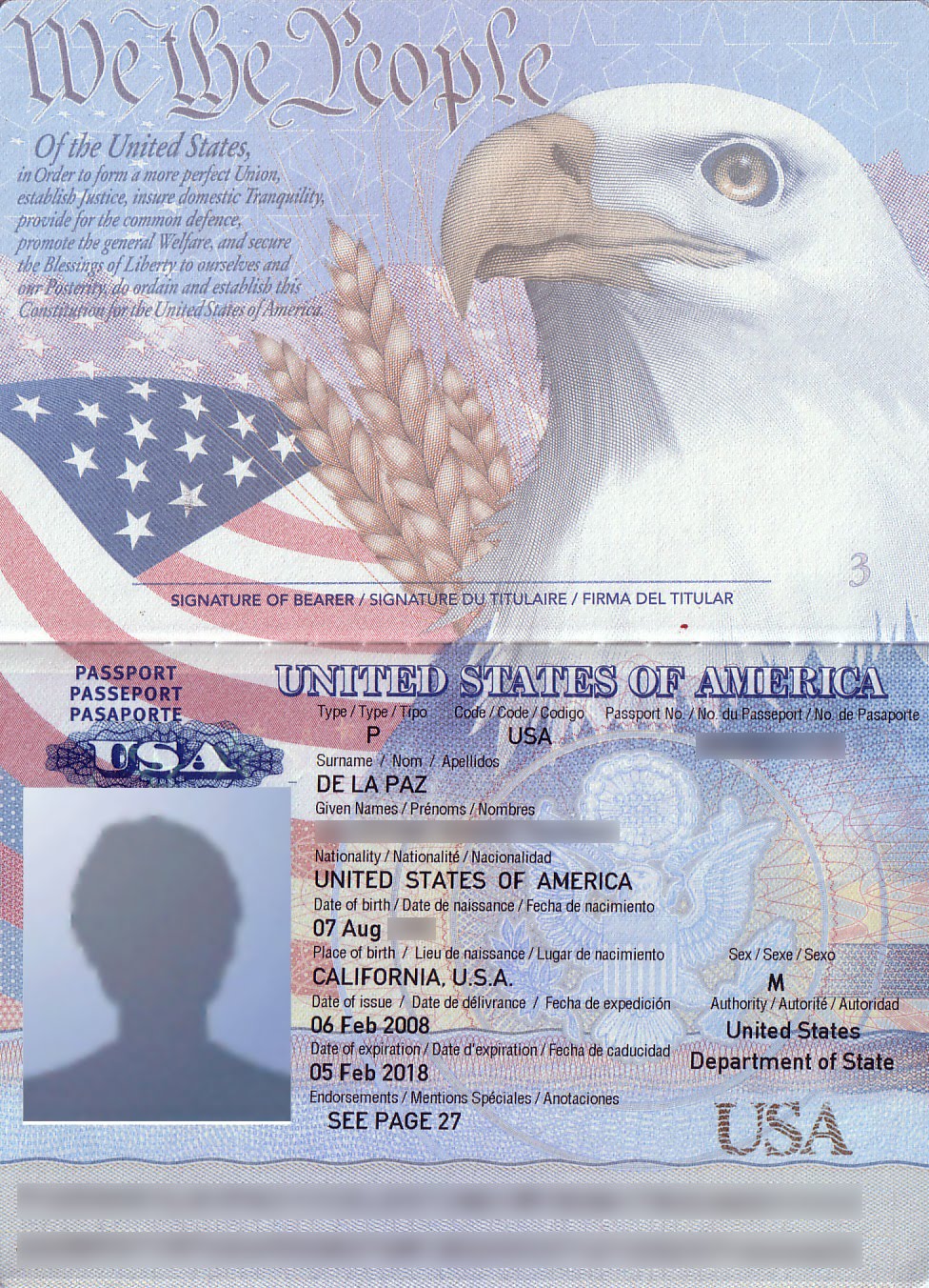 Blank U.S. Passport