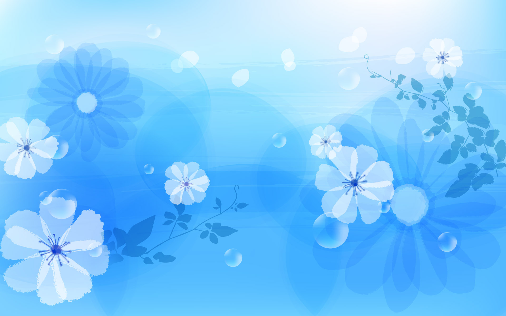Blue Abstract Flower Design