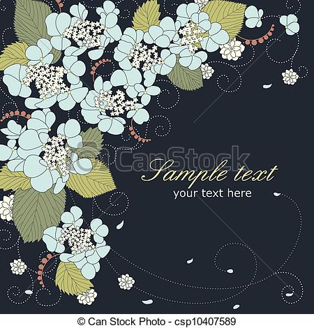 Blue Hydrangea Border Clip Art