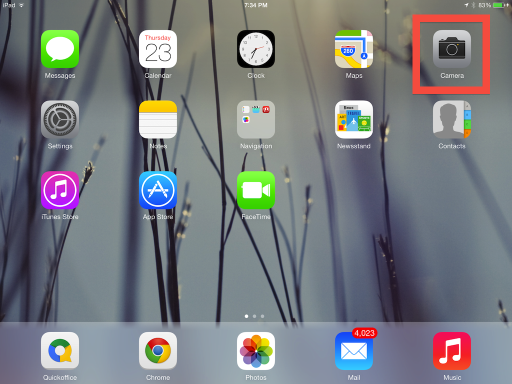 Camera Icon On iPad