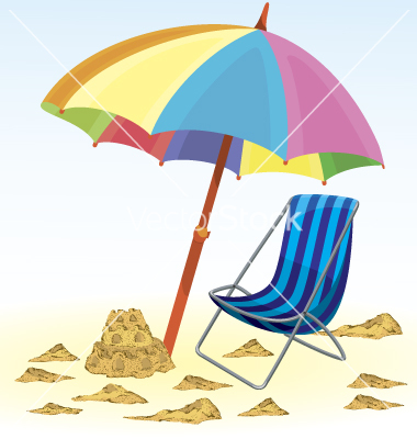 Cartoon Beach Chair Umbrella