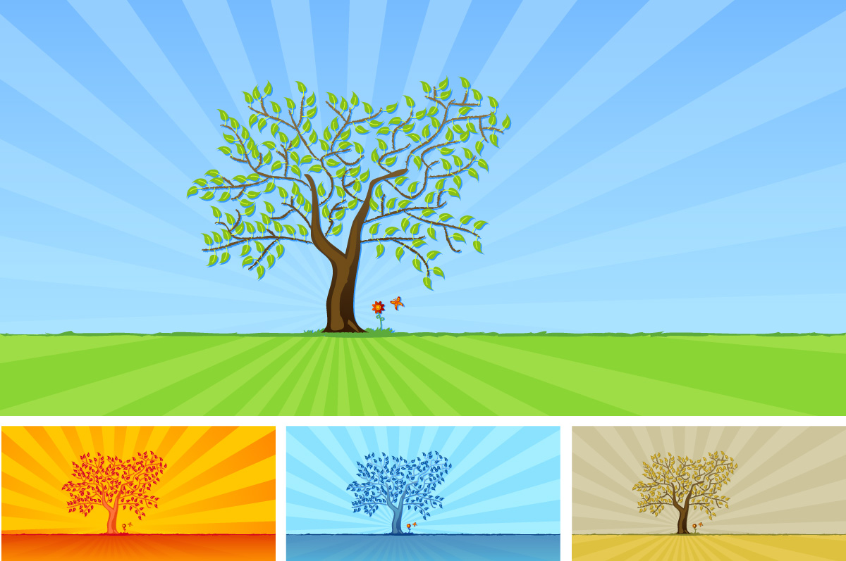 Cartoon Grass and Trees Cartoon Grass and Trees