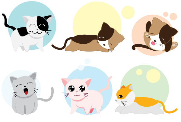 Cute Cartoon Cat Vector