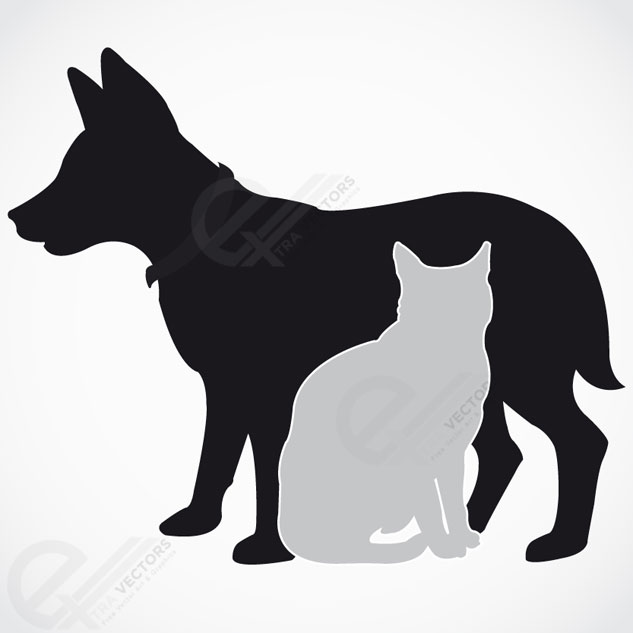 Dog Cat Silhouette Vector Free Dog Cat Silhouette Vector Free