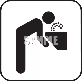Drinking Water Clip Art Black and White