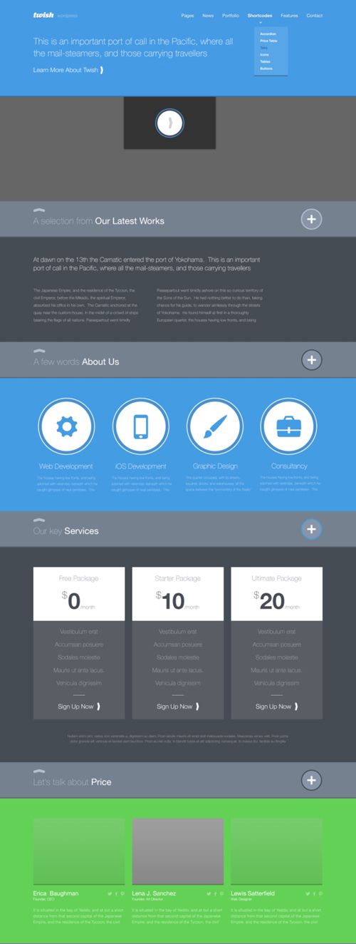 Flat Web Design Templates Free