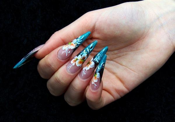 Flower Acrylic Nail Design