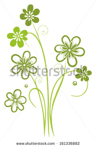 Flower and Filigree Vector