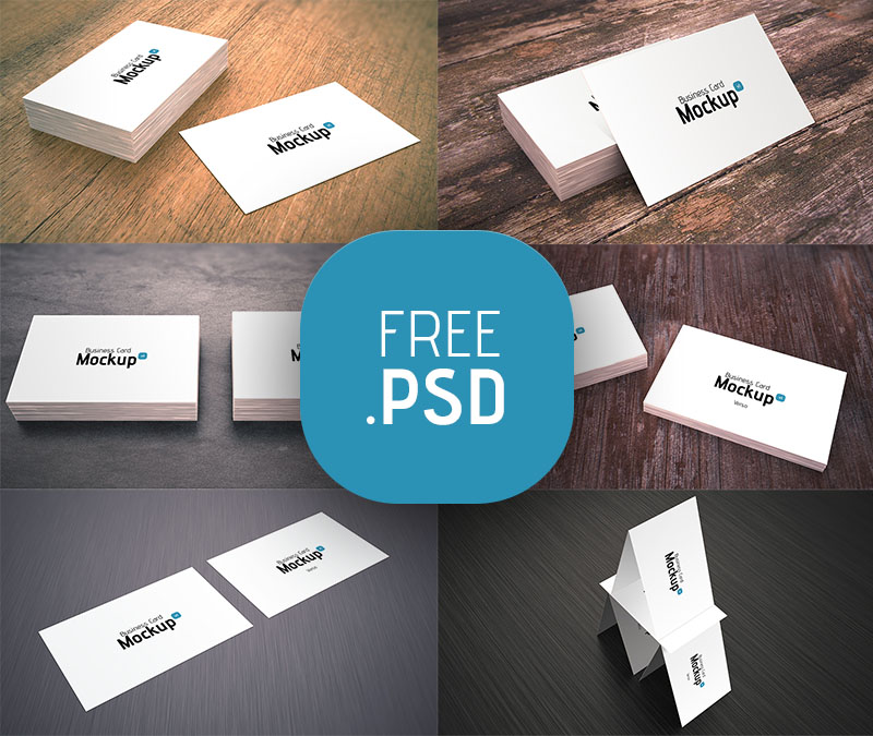 9 White Business Card Mockup PSD Images