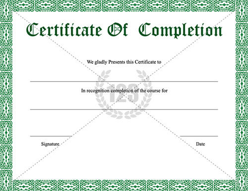 Free Certificate Completion Template