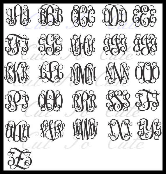 13 Free Vine Monogram Font SVG Images