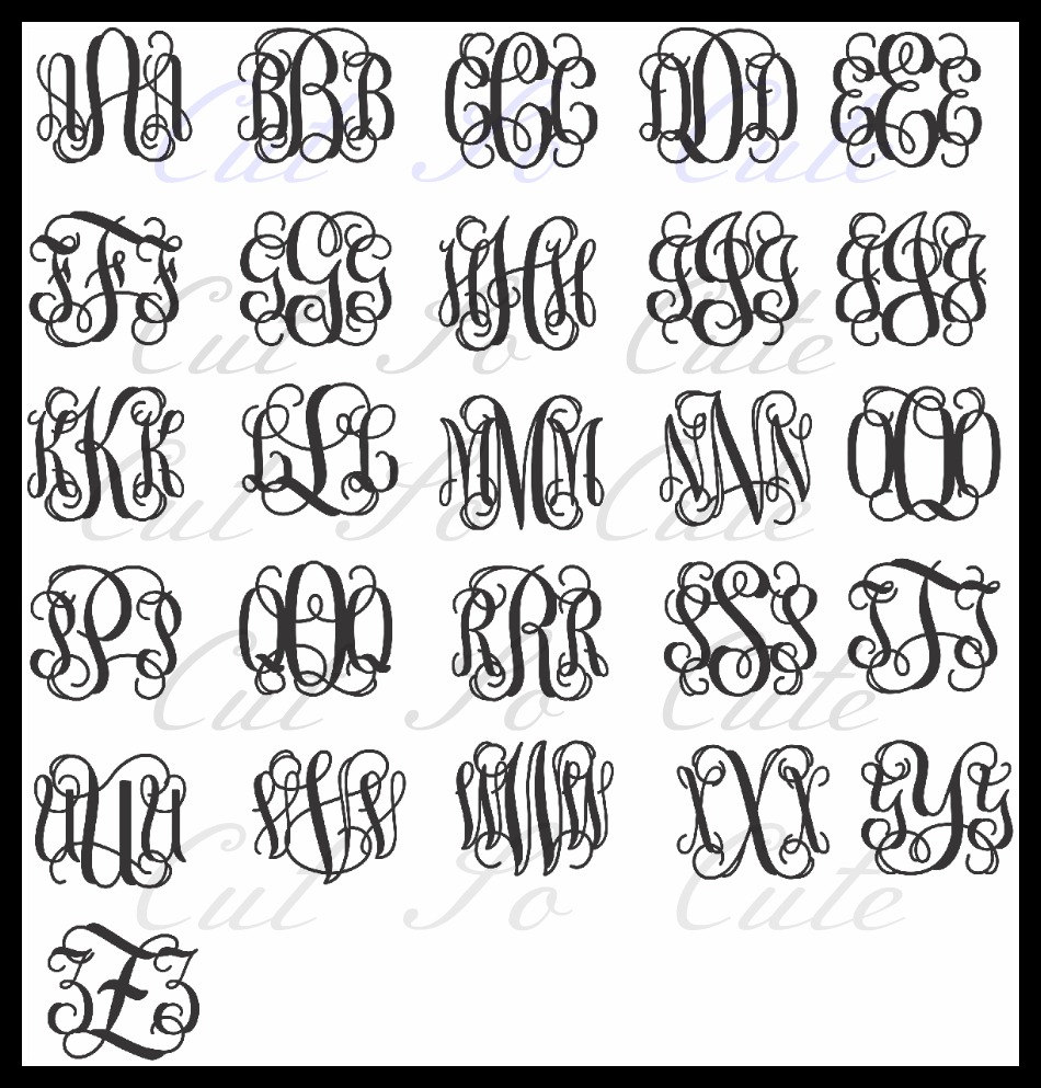 13 Free Vine Monogram Font SVG Images - Free SVG Interlocking Vine Monogram Font Download ...