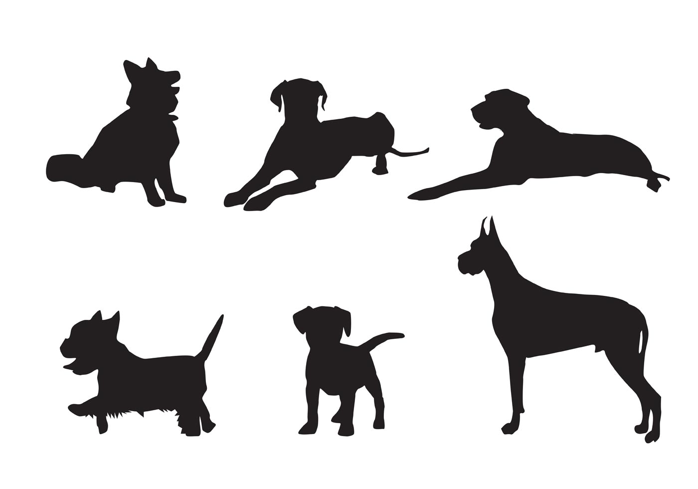 Free Vector Dog Silhouettes
