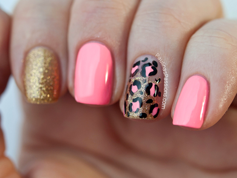 Gold Leopard Print Nail Art Gold Leopard Print Nail Art