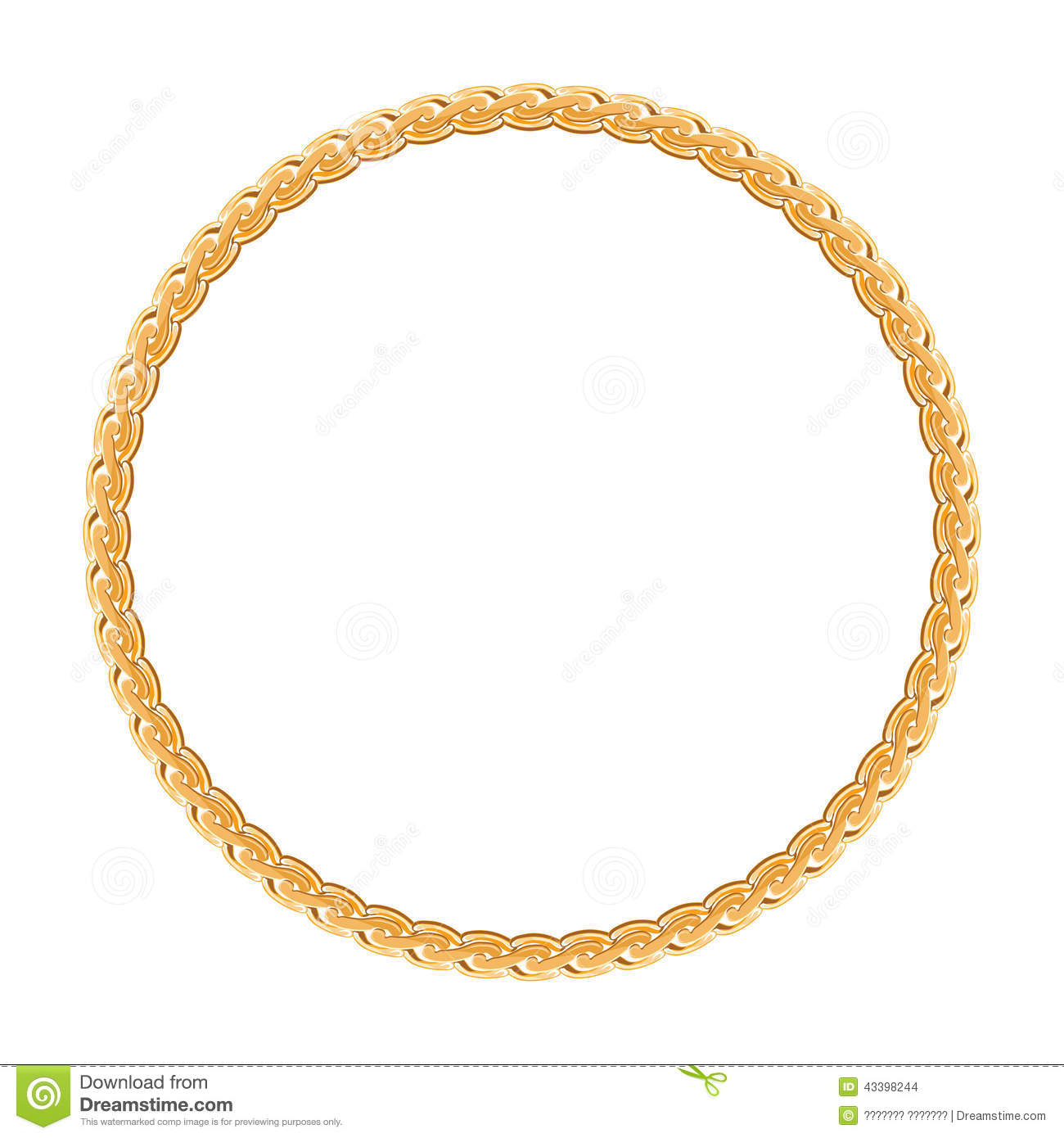 Gold Round Frame Circle Vector
