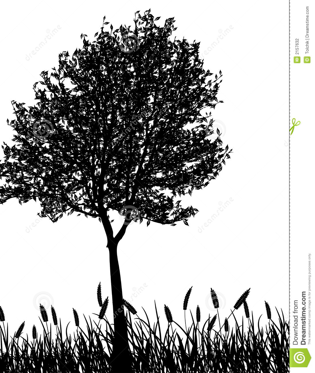 Grass and Tree Silhouette Grass and Tree Silhouette