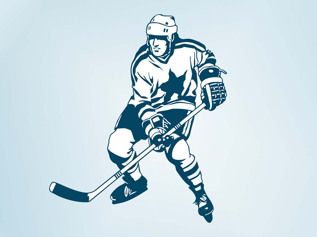 Hockey Player Clip Art Vector
