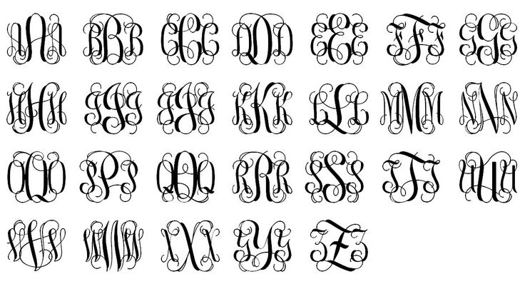 18 Interlocking Embroidery Font Images