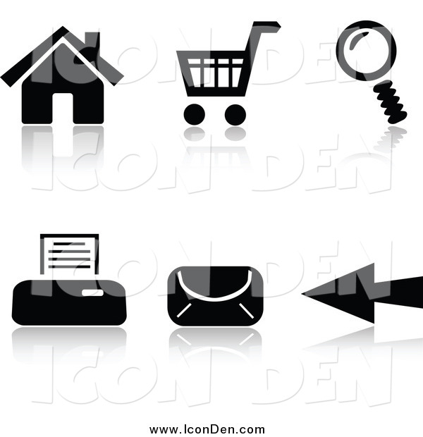 Internet Icon Black and White Clip Art