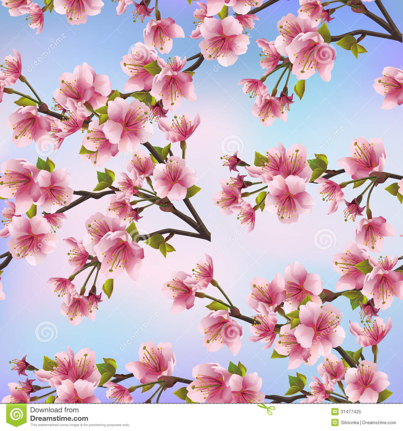 Japanese Cherry Blossom Tree Vector