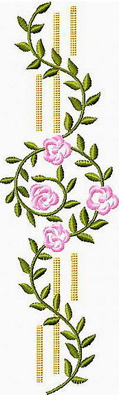 Machine Embroidery Flower Border Design