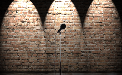 Microphone On Stage with Lights Microphone On Stage with Lights