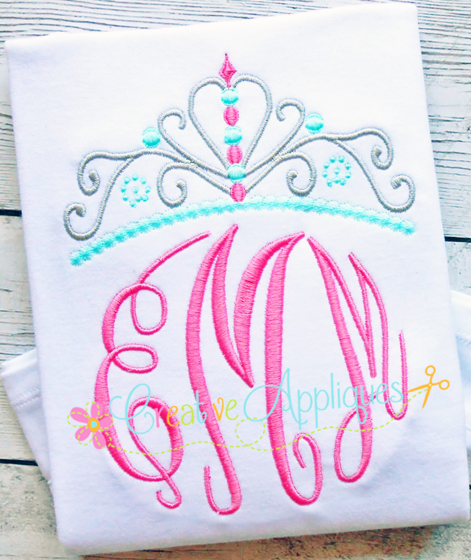 Monogram with Crown Embroidery Design Monogram with Crown Embroidery Design